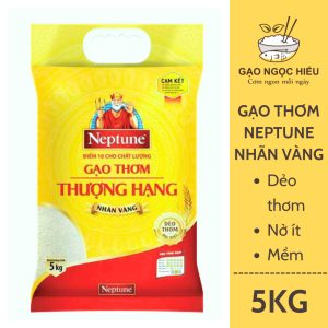 Gạo thơm thượng hạng Neptune nhãn vàng (dẻo thơm) - 5KG