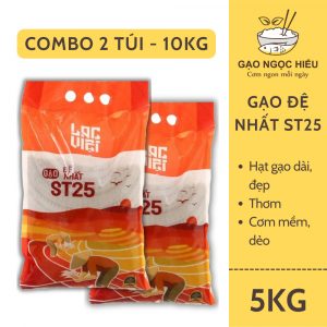 COMBO 2 TÚI Gạo Lạc Việt Đệ Nhất ST25 (dẻo mềm) - 5KG