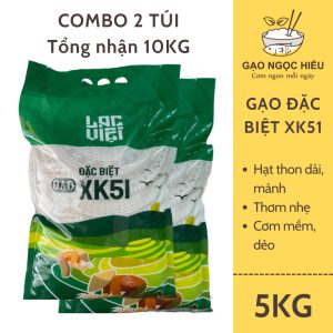 Combo 2 Túi Gạo Lạc Việt đặc biệt XK51 (dẻo mềm) 5KG