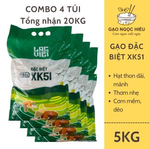 Combo 4 Túi Gạo Lạc Việt đặc biệt XK51 (dẻo mềm) 5KG