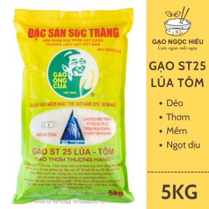 Gạo ST25 Ông Cua Lúa Tôm chính hãng 100% (dẻo mềm) - 5KG